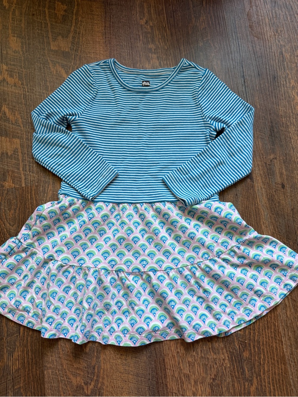 Tea Collection Blue and White Striped Knit Top